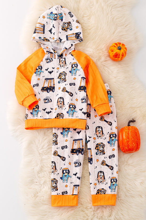 OFB40202 WEN: Halloween printed jogger set for boys.