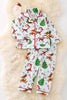 PJG40187 LOI: Santa printed unisex pajamas set.