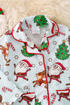 PJG40187 LOI: Santa printed unisex pajamas set.