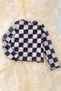 Black & white checkered mesh top. TPG40732 amy