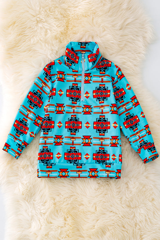 TPB40218 SOL: Boys aztec pullover sweatshirt.