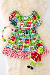 DRG40683 SOL: Christmas Character printed dress.🎄