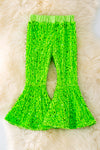 PNG40115 AMY: Neon green sequins bell bottoms.