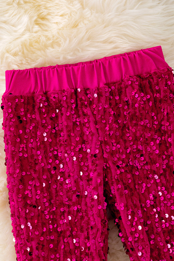 PNG50113003 AMY: Fuchsia sequins bell bottoms.