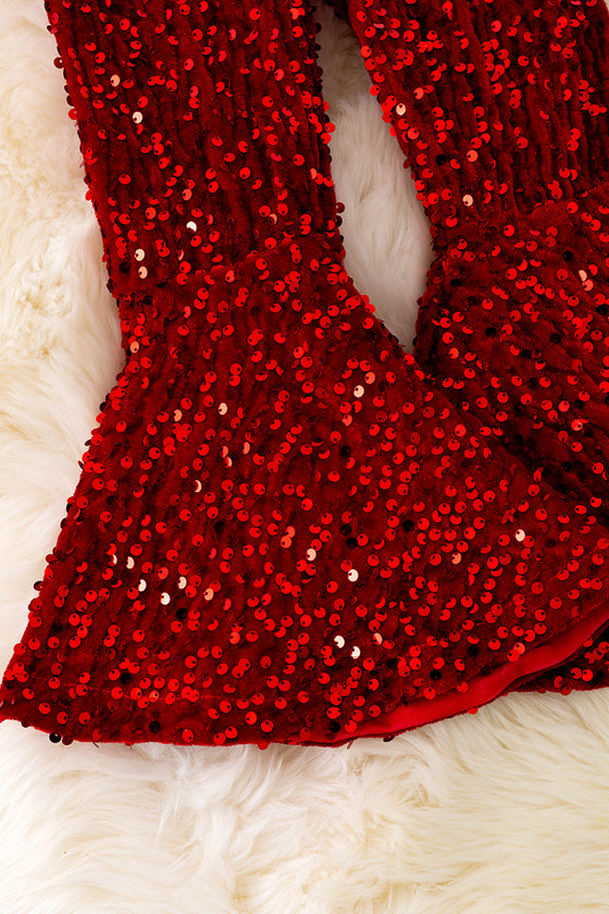 PNG50113007 Wen: Red sequins bell bottoms.