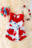 Crab printed baby onesie w/ red trim & snaps. RPG40442 WEN