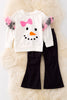 OFG41879 SOL: Snowman printed sweatshirt and & corduroy pants.