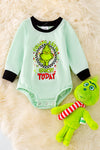 RPG40177 AMY: Boys Christmas character onesie w/black trim. 🎄