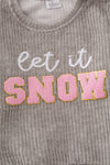 TPG41208 LOI: "Let it snow" Gray applique sweatshirt.