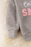 TPG41208 LOI: "Let it snow" Gray applique sweatshirt.