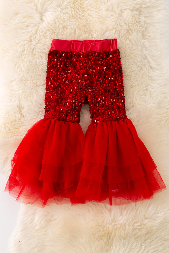 PNG40442 wen: Red sequins tulle bottoms.