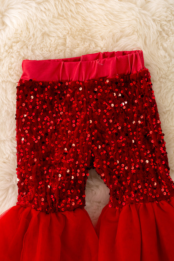 PNG40442 wen: Red sequins tulle bottoms.