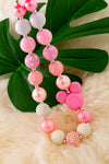 Pink & white character printed bubble necklace. 3PCS/$15.00 ACG40501 S