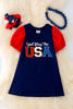 God Bless the USA, bubble sleeve dress. DRG41216 JEA