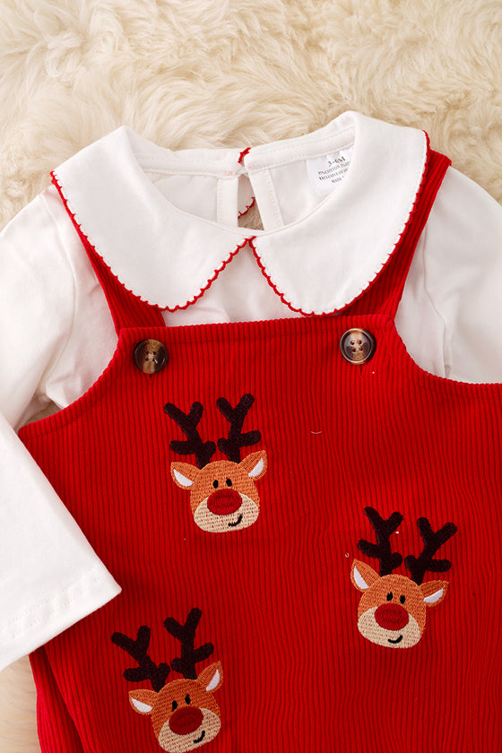 Deer embroidery baby onesie with undershirt. RPG40736 SOL