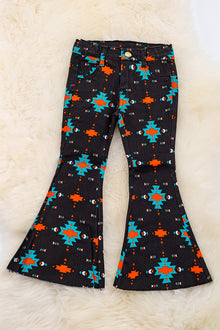  Black Aztec denim pants. PNG15154001 AMY