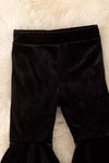 Black velvety bell bottoms. PNG40630 SOL