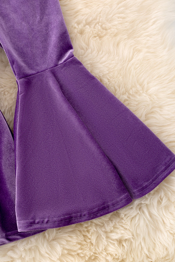 PNG40626 SOL- Purple velvety bell bottoms.