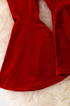 PNG40628 NAY-Faux velvety red bell bottoms.