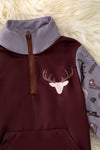 TPB40236 SOL: Deer printed pullover boys sweatshirt.