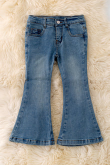  PNG50008 SOL: LT. washed bootcut denim pants with embroidered pocket.