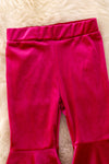 PNG40627 NAY- Fuchsia velvety bell bottoms.