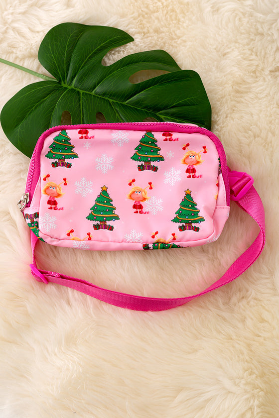 Christmas printed fanny packs available in 5 prints.