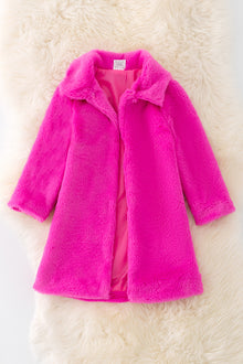  TPG40856 WEN: Fuchsia fur cardigan.