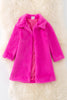 TPG40856 NAYDINE: Fuchsia fur cardigan.