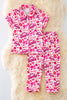 PJG40115 NAY: Checkered character printed pajama set.