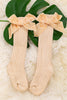 Knee High-baby socks with cute faux velvet bow. (3pcs/$11.25)Sock-2024a