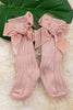 Knee High-baby socks with cute faux velvet bow. (3pcs/$11.25)Sock-2024a