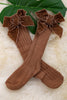 Knee High-baby socks with cute faux velvet bow. (3pcs/$11.25)Sock-2024a