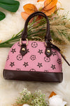 Brown star printed on pink crossbody purse. BBG65203037 M