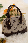 Cream with brown trim half moon crossbody purse. BBG65203033 M