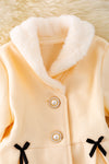 TPG40409 Sol: Ivory lined jacket with cozy fur trim.