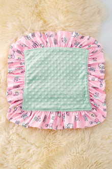  BKG40067: Kitty security baby blanket w/ ruffle.