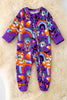 RPB40215 AMY: Purple character printed onesie w/footie.