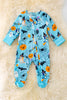 RPB40216 LOI: Halloween printed onesie with footie.