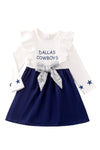 D-Cowboys long sleeve dress w/ sequins front bow. DRG43343AMY