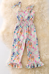 Plaid Easter jumpsuit with ruffle hem. PNG50034 SOL