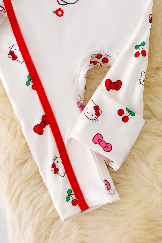 RPG40554 WEN: Coquette printed onesie w/cherries.