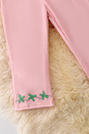 Pink Easter Bunny jumpsuit with embroidered sleeve. PNG40714 AMY