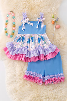  Bluebonnet ruffle top & short set. OFG42953 SOL