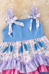 Bluebonnet ruffle top & short set. OFG42953 SOL