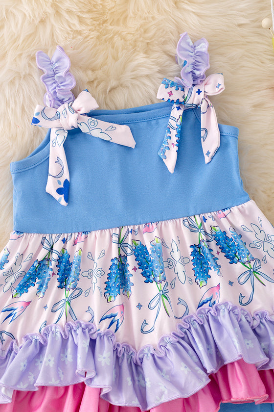 Bluebonnet ruffle top & short set. OFG42953 SOL