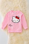 TPG40964 AMY: Lt.Pink Kitty printed sweatshirt.