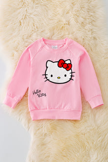  TPG40964 AMY: Lt.Pink Kitty printed sweatshirt.