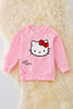 TPG40964 AMY: Lt.Pink Kitty printed sweatshirt.