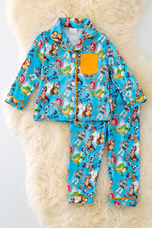  PJG40122 AMY: Character printed boys pajamas set.